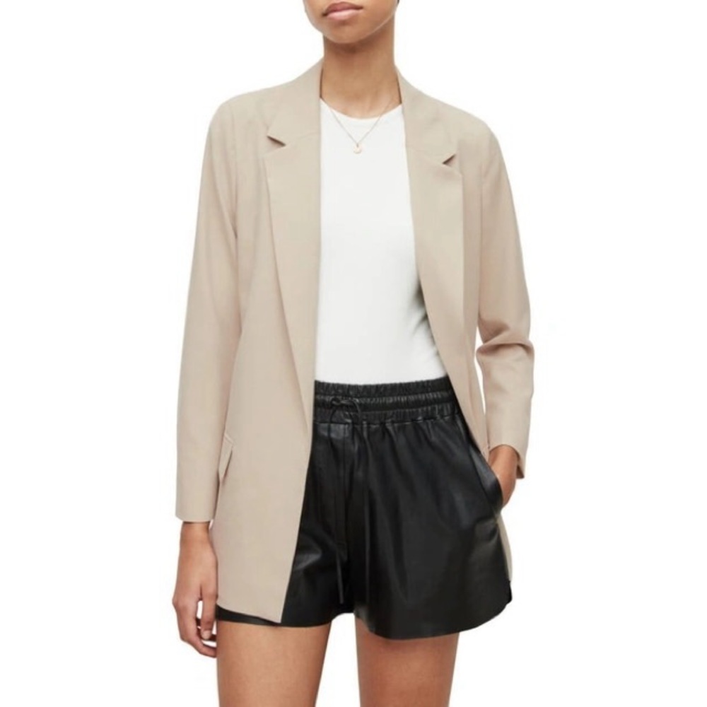 AllSaints Aleida Blazer in Pale Taupe